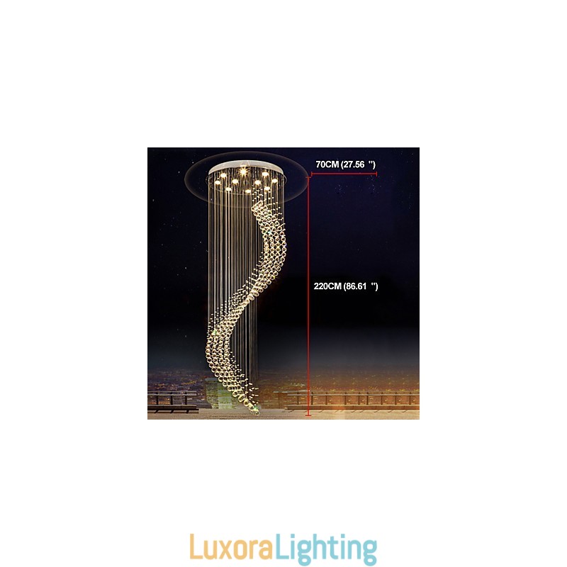 Designer Touch Decorative Modern Crystal Ceiling Pendant Light Indoor Chandelier Home Hanging Lighting Chandelier Lamps Fixtures 3W WARM WHITE Bulbs