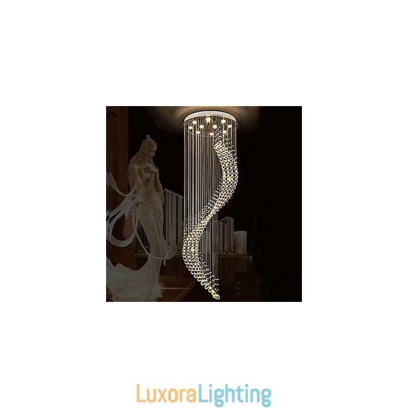 Designer Touch Decorative Modern Crystal Ceiling Pendant Light Indoor Chandelier Home Hanging Lighting Chandelier Lamps Fixtures 3W WARM WHITE Bulbs