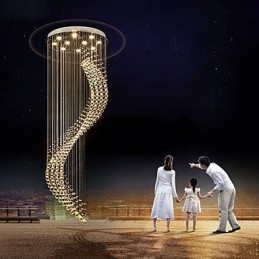 Designer Touch Decorative Modern Crystal Ceiling Pendant Light Indoor Chandelier Home Hanging Lighting Chandelier Lamps Fixtures 3W WARM WHITE Bulbs