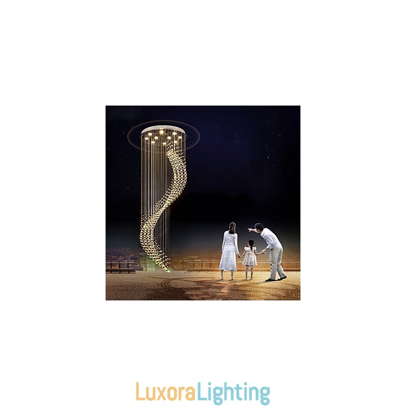 Designer Touch Decorative Modern Crystal Ceiling Pendant Light Indoor Chandelier Home Hanging Lighting Chandelier Lamps Fixtures 3W WARM WHITE Bulbs