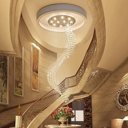 Designer Touch Decorative Modern Crystal Ceiling Pendant Light Indoor Chandelier Home Hanging Lighting Chandelier Lamps Fixtures 3W WARM WHITE Bulbs