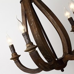 Designer Touch Decorative Vintage Painting Feature Mini Style Wood Bamboo Chandelier Lamp the Decorate Pendant Lamp