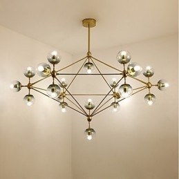 Designer Touch Decorative Twenty_one Light Post Modern Europe Style Modo Metal Glass Pendant Lamp the Foyer Decorate Industrial Chandelier Lamp