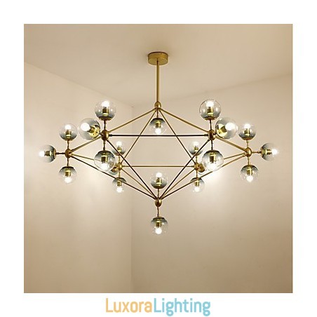 Designer Touch Decorative Twenty_one Light Post Modern Europe Style Modo Metal Glass Pendant Lamp the Foyer Decorate Industrial Chandelier Lamp
