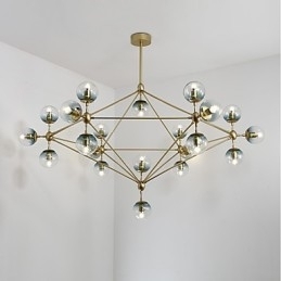 Designer Touch Decorative Twenty_one Light Post Modern Europe Style Modo Metal Glass Pendant Lamp the Foyer Decorate Industrial Chandelier Lamp