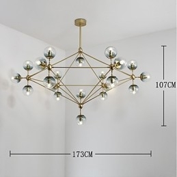 Designer Touch Decorative Twenty_one Light Post Modern Europe Style Modo Metal Glass Pendant Lamp the Foyer Decorate Industrial Chandelier Lamp