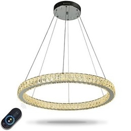 Designer Touch Decorative Dimmable Ring Ceiling Light Pendant Light Modern Chandelier Lighting Indoor Lamp with Remote Control