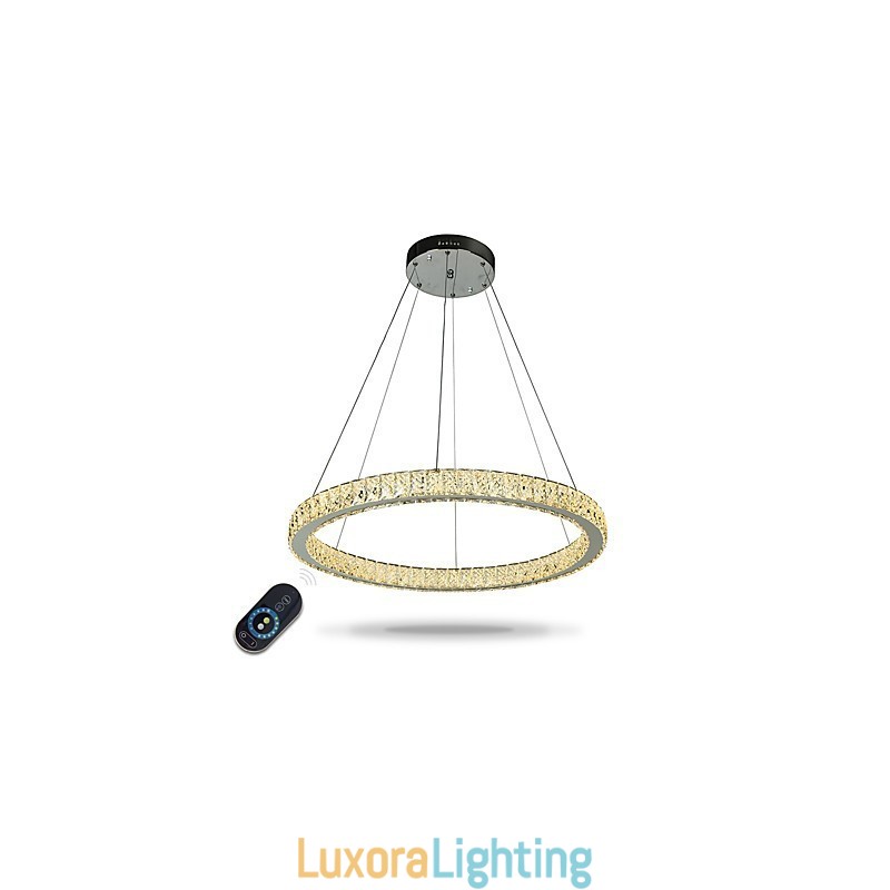 Designer Touch Decorative Dimmable Ring Ceiling Light Pendant Light Modern Chandelier Lighting Indoor Lamp with Remote Control