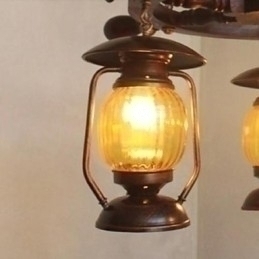 Designer Touch Decorative Retro Painting Wood Bamboo Chandelier