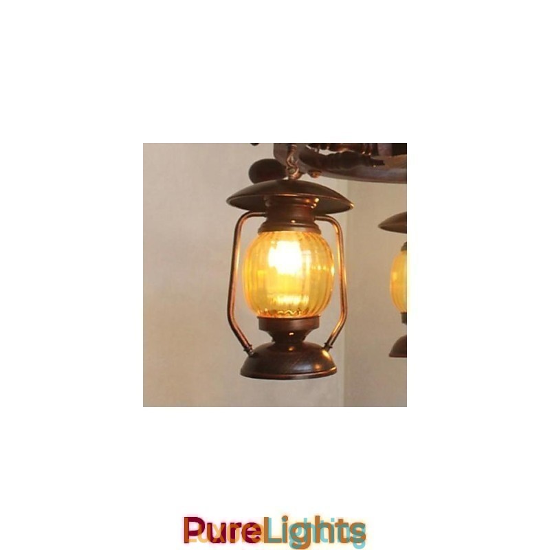 Designer Touch Decorative Retro Painting Wood Bamboo Chandelier