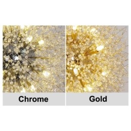 Designer Touch Decorative Firework Globe Dandelion Chrome Feature Crystal Metal Chandelier