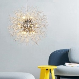 Designer Touch Decorative Firework Globe Dandelion Chrome Feature Crystal Metal Chandelier