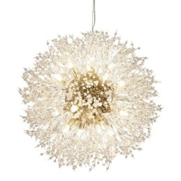 Designer Touch Decorative Firework Globe Dandelion Chrome Feature Crystal Metal Chandelier