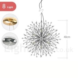 Designer Touch Decorative Firework Globe Dandelion Chrome Feature Crystal Metal Chandelier