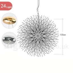 Designer Touch Decorative Firework Globe Dandelion Chrome Feature Crystal Metal Chandelier