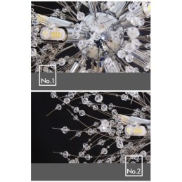Designer Touch Decorative Firework Globe Dandelion Chrome Feature Crystal Metal Chandelier