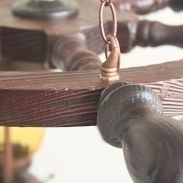 Designer Touch Decorative Retro Painting Wood Bamboo Chandelier