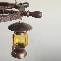 Designer Touch Decorative Retro Painting Wood Bamboo Chandelier