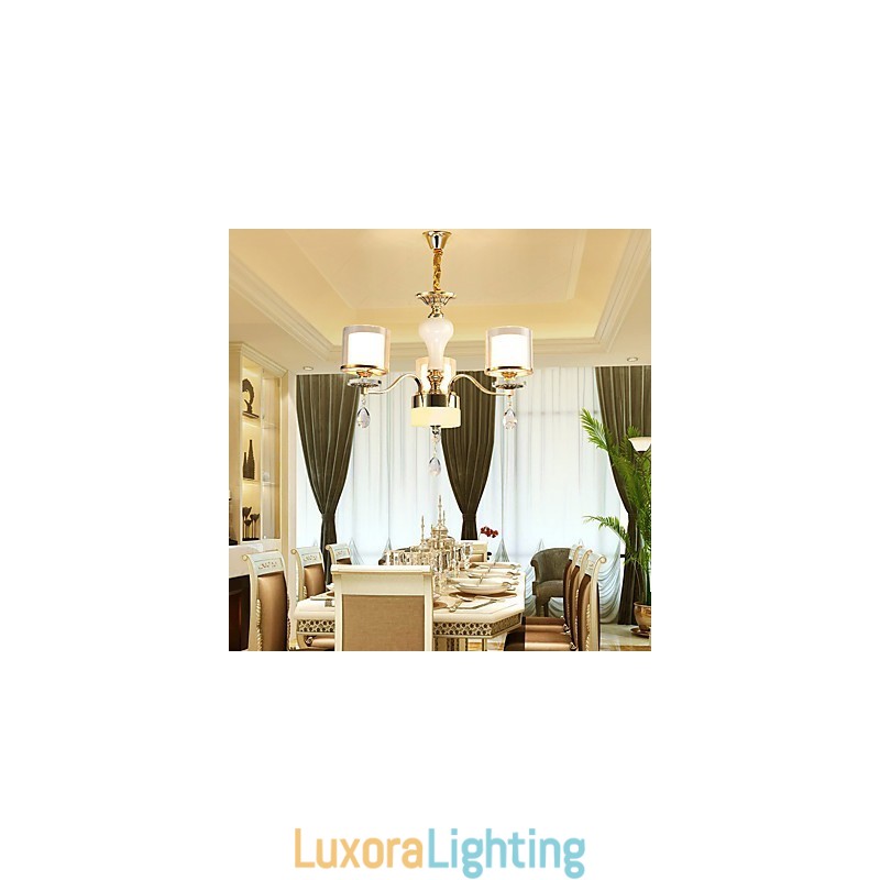 Designer Touch Decorative Modern Contemporary Electroplated Feature for Crystal Metal Chandelier