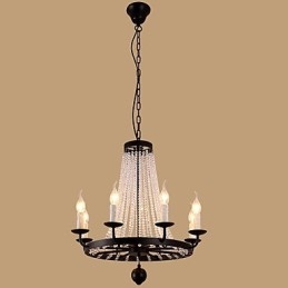 Designer Touch Decorative 8 Lights Chandelier Modern Contemporary Traditional Classic Rustic Lodge Vintage Retro Lantern Drum Country Island Globe Bowl