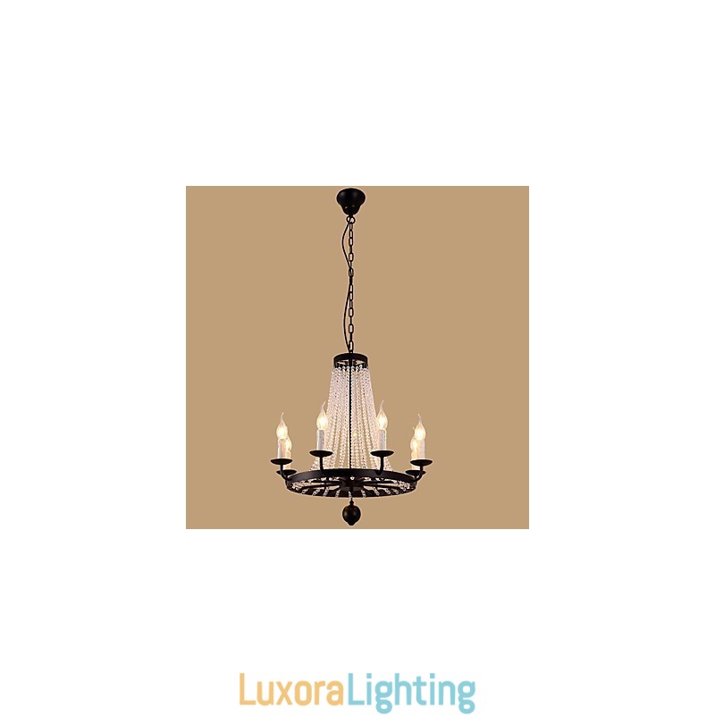 Designer Touch Decorative 8 Lights Chandelier Modern Contemporary Traditional Classic Rustic Lodge Vintage Retro Lantern Drum Country Island Globe Bowl