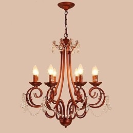 Designer Touch Decorative 8 Lights Chandelier Modern Contemporary Traditional Lodge Vintage Retro Country Painting Feature for Crystal Metal