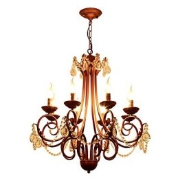 Designer Touch Decorative 8 Lights Chandelier Modern Contemporary Traditional Lodge Vintage Retro Country Painting Feature for Crystal Metal
