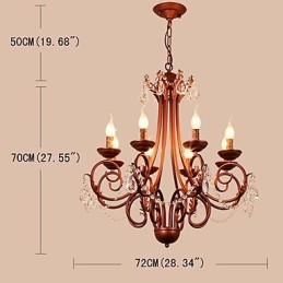 Designer Touch Decorative 8 Lights Chandelier Modern Contemporary Traditional Lodge Vintage Retro Country Painting Feature for Crystal Metal