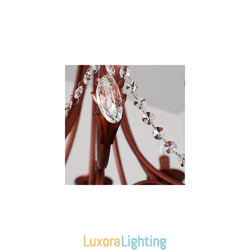 Designer Touch Decorative 8 Lights Chandelier Modern Contemporary Traditional Lodge Vintage Retro Country Painting Feature for Crystal Metal