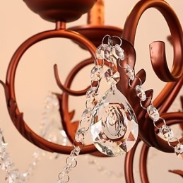 Designer Touch Decorative 8 Lights Chandelier Modern Contemporary Traditional Lodge Vintage Retro Country Painting Feature for Crystal Metal