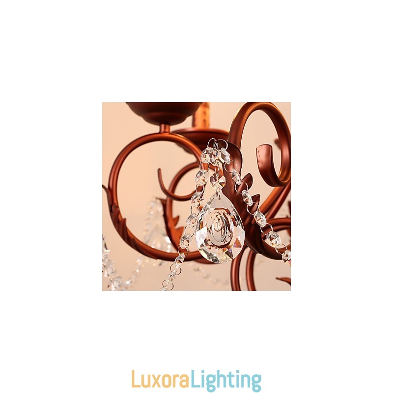 Designer Touch Decorative 8 Lights Chandelier Modern Contemporary Traditional Lodge Vintage Retro Country Painting Feature for Crystal Metal