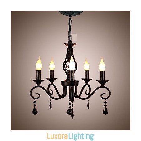 Designer Touch Decorative Traditional Crystal Chandelier Interior Lighting 5 Light Candles Simple Chandelier