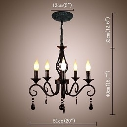 Designer Touch Decorative Traditional Crystal Chandelier Interior Lighting 5 Light Candles Simple Chandelier