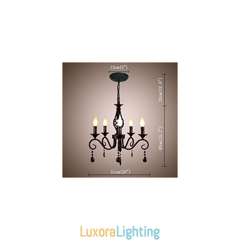 Designer Touch Decorative Traditional Crystal Chandelier Interior Lighting 5 Light Candles Simple Chandelier