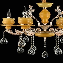 Designer Touch Decorative Traditional Classic Zinc Alloy Feature for Crystal Mini Style Metal 6 Bulbs Chandelier