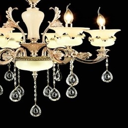 Designer Touch Decorative Traditional Classic Zinc Alloy Feature for Crystal Mini Style Metal 6 Bulbs Chandelier
