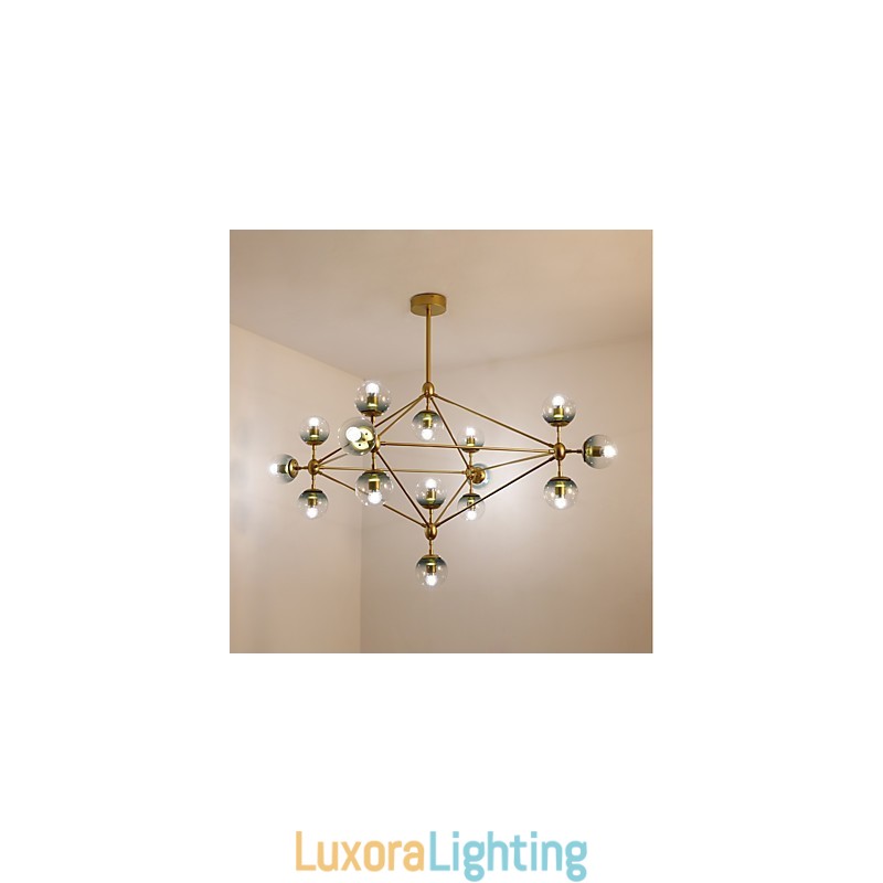 Designer Touch Decorative Fifteen Light Post Modern Europe Style Modo Metal Glass Pendant Lamp the Foyer Decorate Industrial Chandelier Lamp