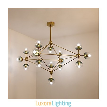 Designer Touch Decorative Fifteen Light Post Modern Europe Style Modo Metal Glass Pendant Lamp the Foyer Decorate Industrial Chandelier Lamp
