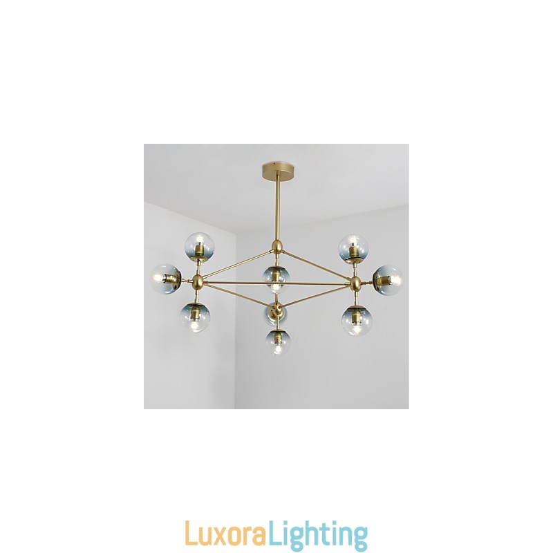 Designer Touch Decorative Ten Light Post Modern Europe Style Modo Metal Glass Pendant Lamp the Foyer Decorate Industrial Chandelier Lamp