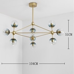 Designer Touch Decorative Ten Light Post Modern Europe Style Modo Metal Glass Pendant Lamp the Foyer Decorate Industrial Chandelier Lamp