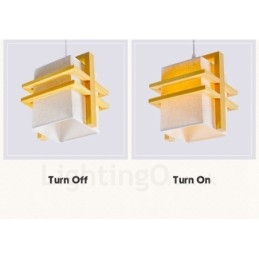 Designer Touch Decorative 1 Light Wood Retro Vintage Pendant Light with Fabric Shade