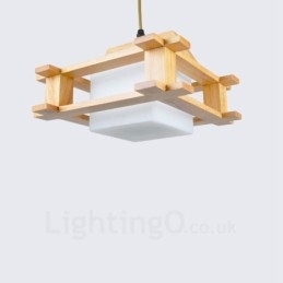 Designer Touch Decorative 1 Light Wood Modern Contemporary Nordic style Pendant Light with Glass Shade