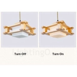 Designer Touch Decorative 1 Light Wood Modern Contemporary Nordic style Pendant Light with Glass Shade