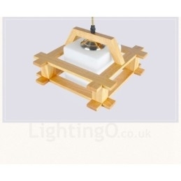 Designer Touch Decorative 1 Light Wood Modern Contemporary Nordic style Pendant Light with Glass Shade
