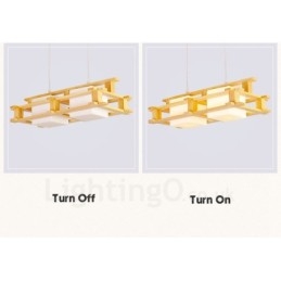 Designer Touch Decorative 2 Light Wood Modern Contemporary Nordic style Pendant Light with Glass Shade