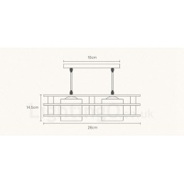 Designer Touch Decorative 2 Light Wood Modern Contemporary Nordic style Pendant Light with Glass Shade