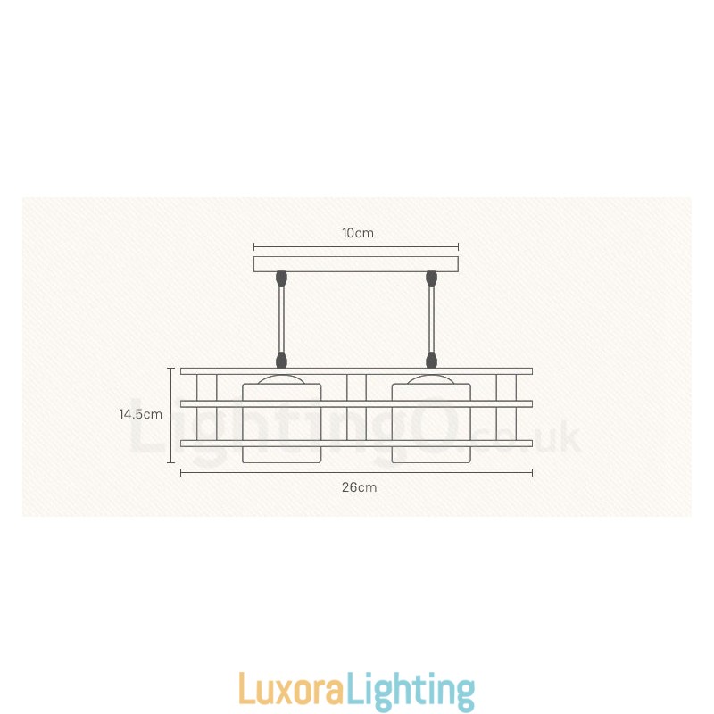 Designer Touch Decorative 2 Light Wood Modern Contemporary Nordic style Pendant Light with Glass Shade