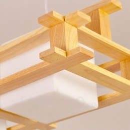 Designer Touch Decorative 2 Light Wood Modern Contemporary Nordic style Pendant Light with Glass Shade