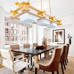 Designer Touch Decorative 3 Light Wood Modern Contemporary Nordic style Pendant Light with Glass Shade