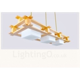 Designer Touch Decorative 3 Light Wood Modern Contemporary Nordic style Pendant Light with Glass Shade